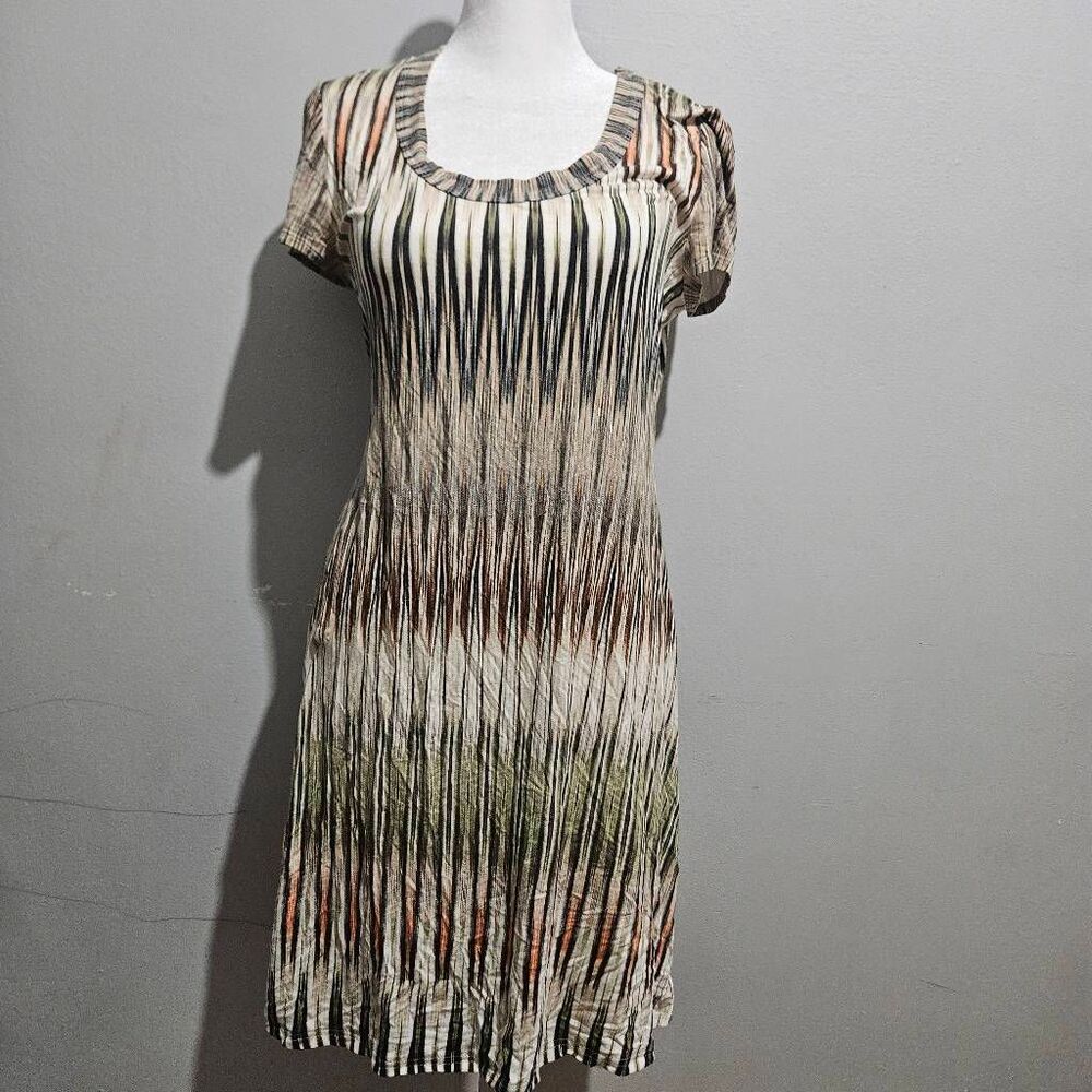 Karen Kane Velour Abstract Printed Multicolor Size Medium Dress Short Sleeve